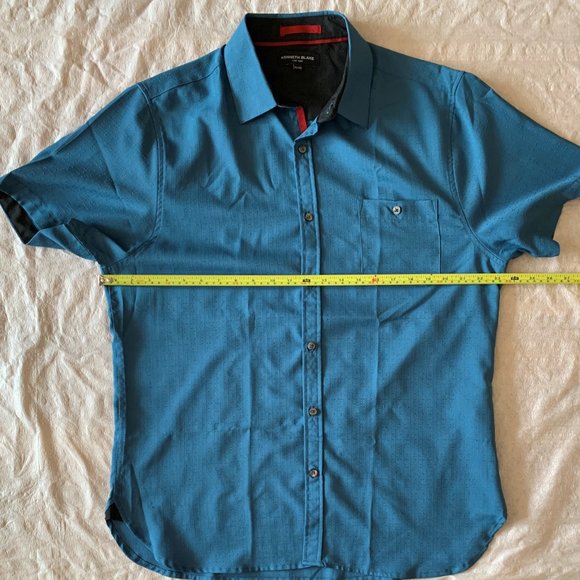 Kenneth Blake New York Men's Button Down Shirt - Short Sleeve - Blue - Size XL - Picture 8 of 8